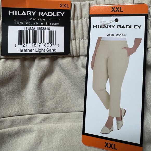 Hilary Radley Plus Size XXL Pull-On Slim Leg Pants Mid Rise with Pockets NWT - Picture 10 of 12